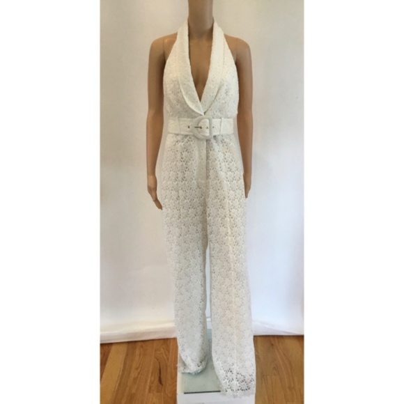 ZIMMERMANN PLUNGING LACE HALETER JUMPSUIT - Picture 3 of 7